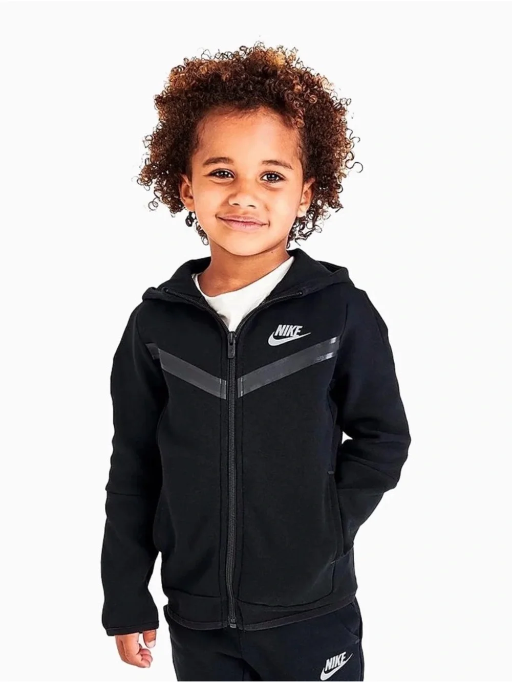Nike tech Kids' Black Full-Zip Hoodie